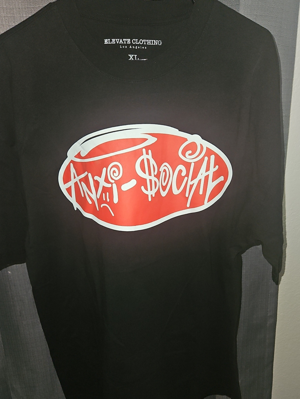 Elevate Clothing Black Short-Sleeve Tee with Red Graphic - NWOT XL